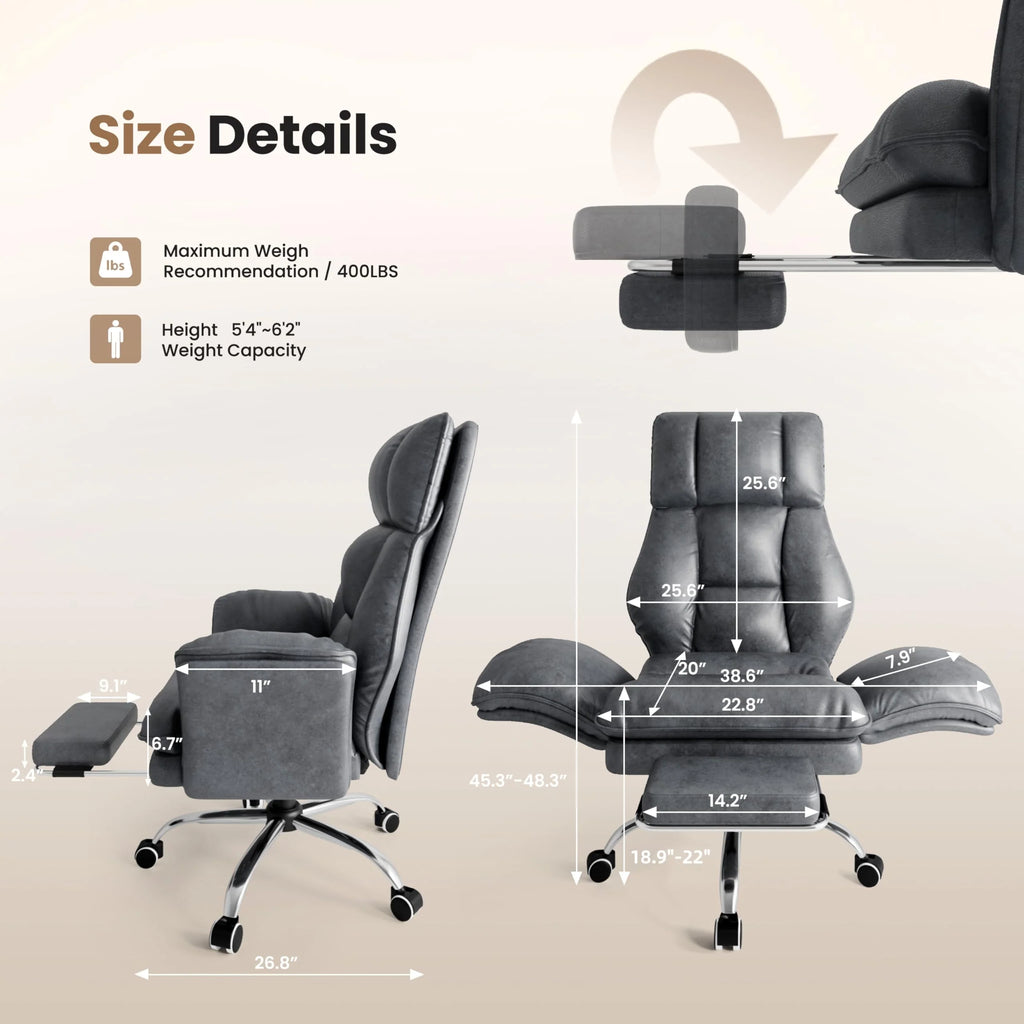Big and Tall Executive Ergonomic Office Chair, High Back Computer Desk Chair for Home Office and Workspace