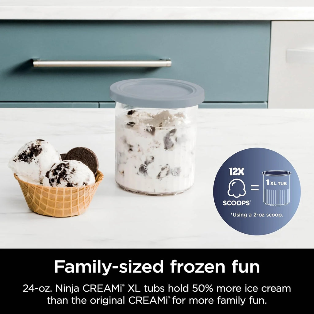 7-in-1 Ice Cream Maker with 2 Pint Containers and Lids, Compact, Silver