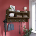 40 Inch Wall Mounted Coat Rack with Shelf, Wooden Entryway Storage and Hanging Organizer