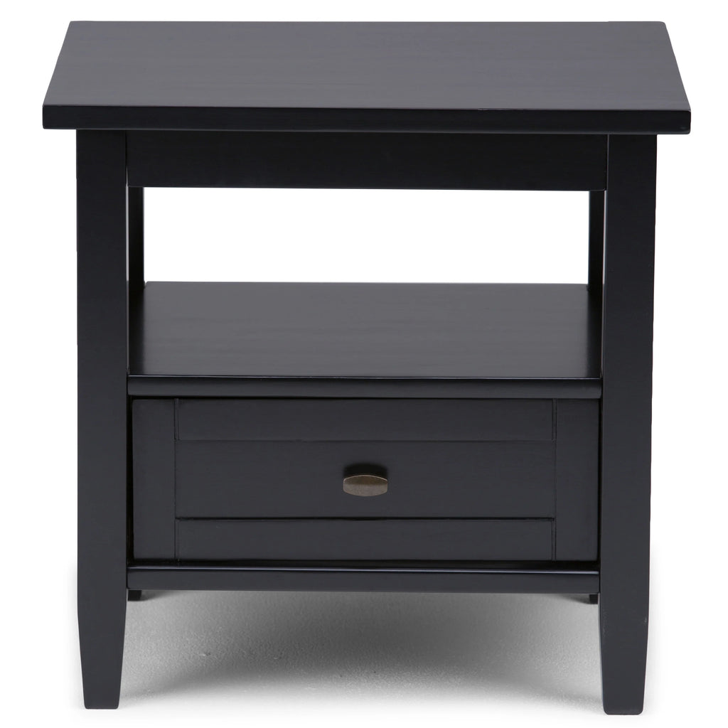 20 Inch Wide Solid Wood Rectangle End Table, Transitional Side Table