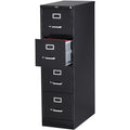 4-Drawer Lockable File Cabinet, Black, 25-Inch D x 15-Inch W