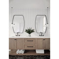 Modern Oblong Metal Wall Mirror, Decorative Elongated Hanging Mirror for Living Room, Bedroom and Entryway