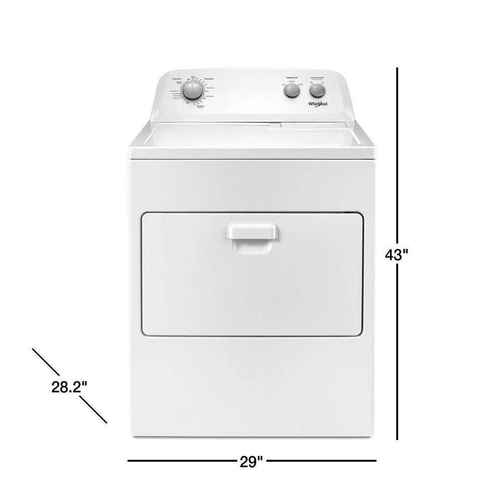 7.0 Cu. Ft. Electric Dryer, White
