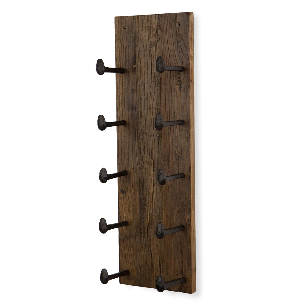5 Bottle Wood Wall Mounted Wine Rack, Walnut Finish Bottle Holder for Kitchen, Dining Room and Home Bar