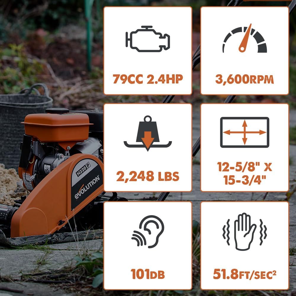 Electric Plate Compactor, Vibratory Soil Compactor for Pavement, Artificial Turf, Patio, Blockwork, Sand and Soil Ground Preparation