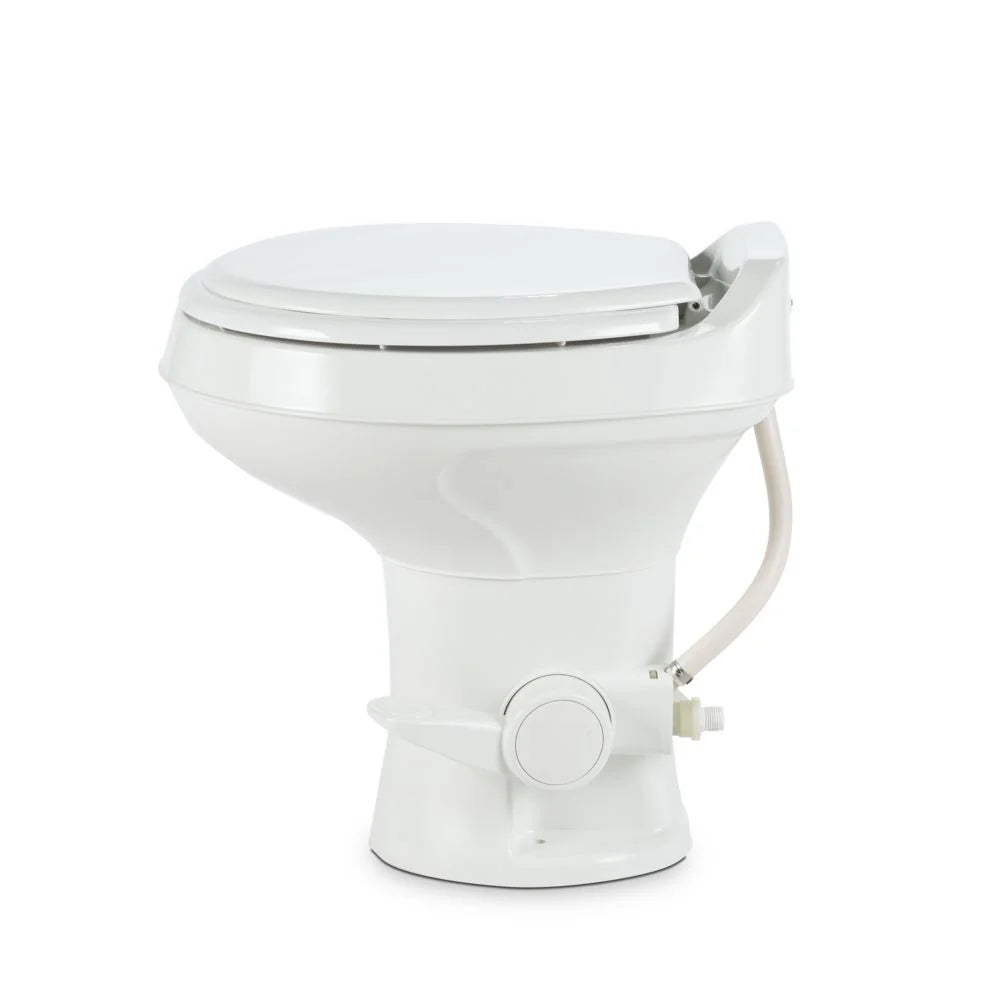 Standard-Height Heavy-Duty Plastic RV Toilet, White