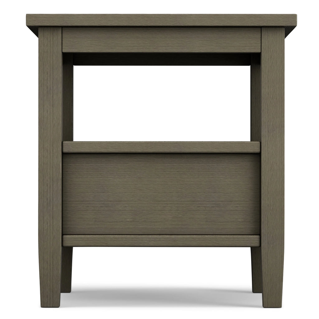 20 Inch Wide Solid Wood Rectangle End Table, Transitional Side Table