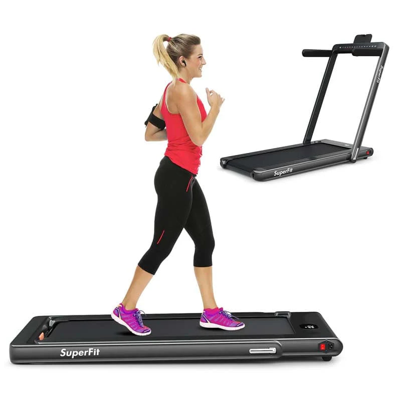 2-in-1 Folding Electric Treadmill, 2.25 HP, Under-Desk, with Dual Display and Smart App Control