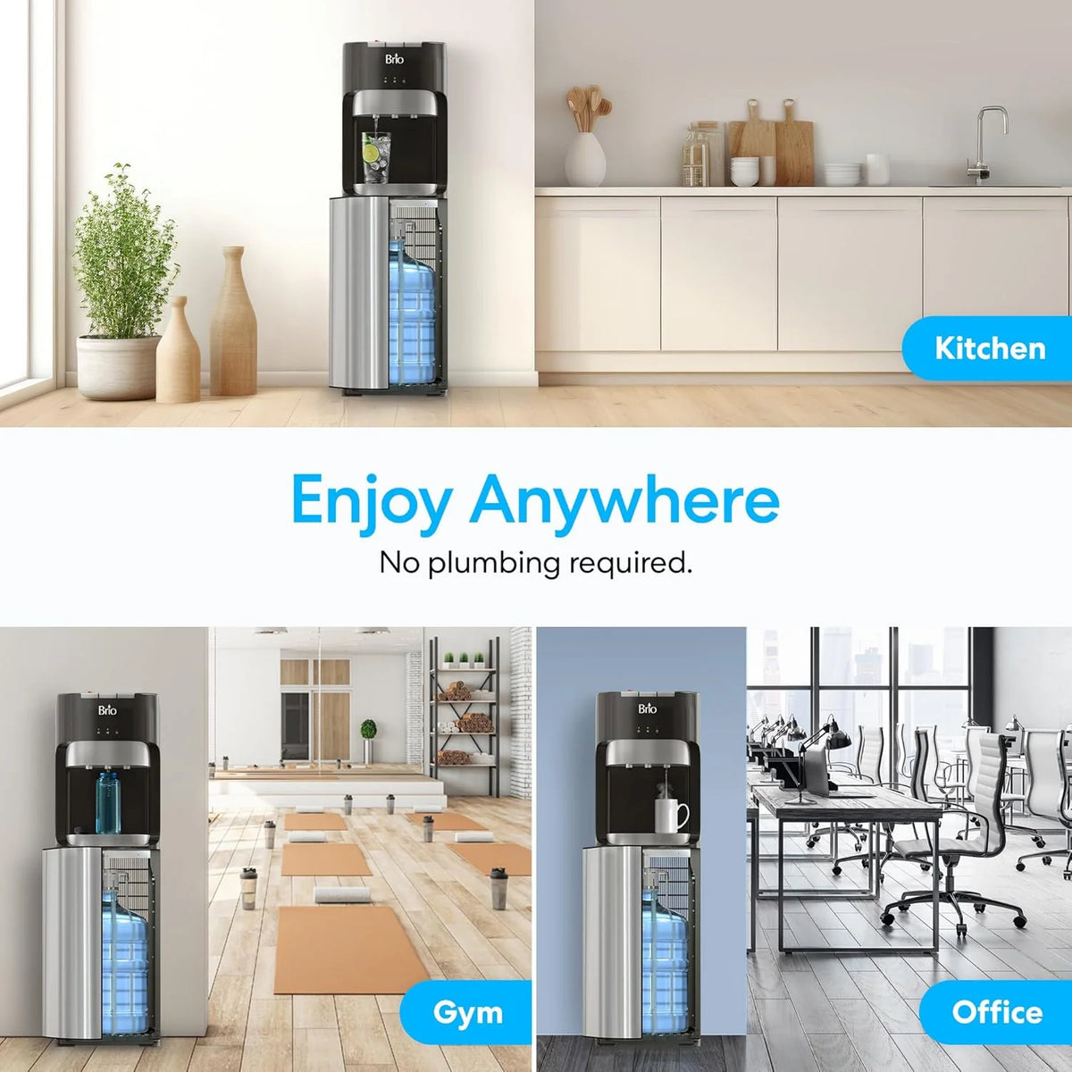 Bottom Loading Water Cooler Dispenser – 3 Temp Settings with Child Safety Lock & LED Empty Alert