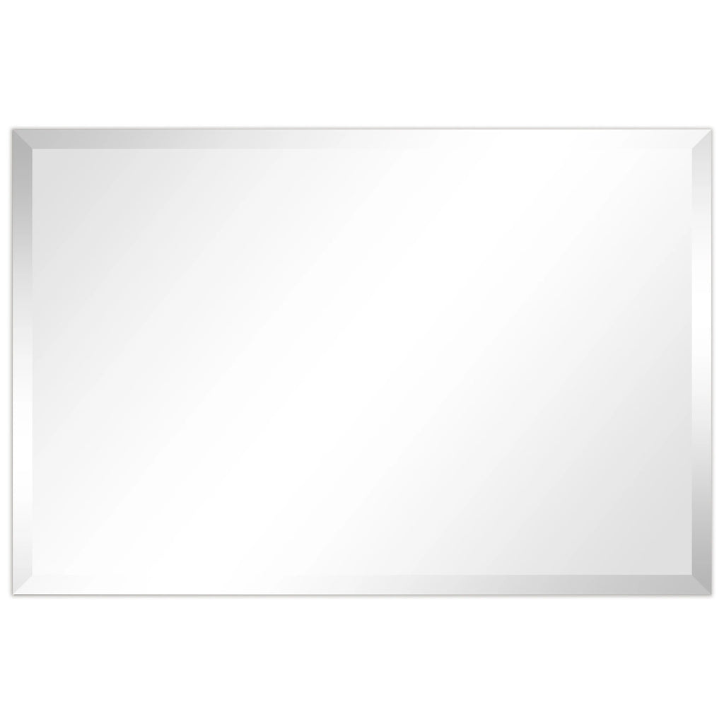 Frameless Beveled Prism Wall Mirror, Clear Square or Rectangular Decorative Mirror for Bathroom, Bedroom and Home Decor