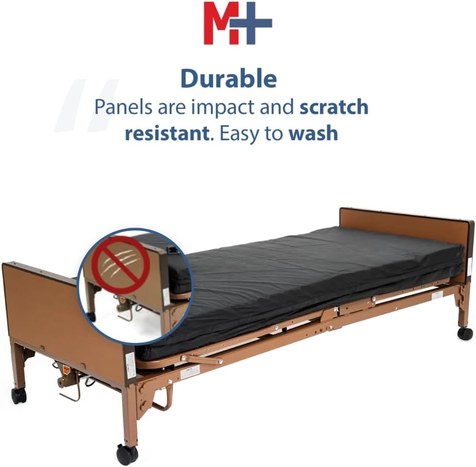 Fully Electric Hospital Bed with Foam Mattress and Half Rails