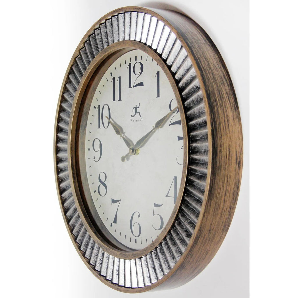 16 Inch Rustic Industrial Wall Clock, Decorative Round Clock for Home
