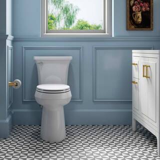 Extra-Tall Elongated Toilet, 1.28 GPF, White, with Seat