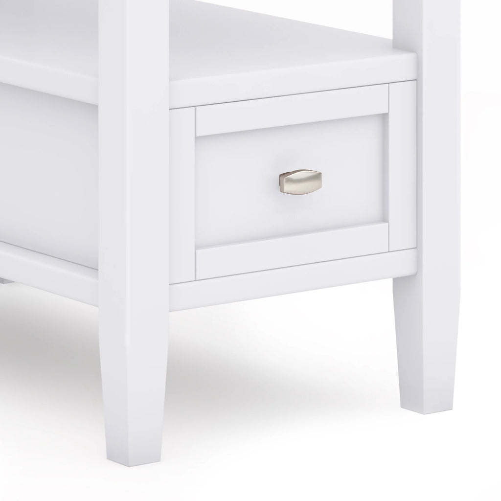 14" Wide Solid Wood Narrow Side Table, Rectangle Transitional Style Accent Table