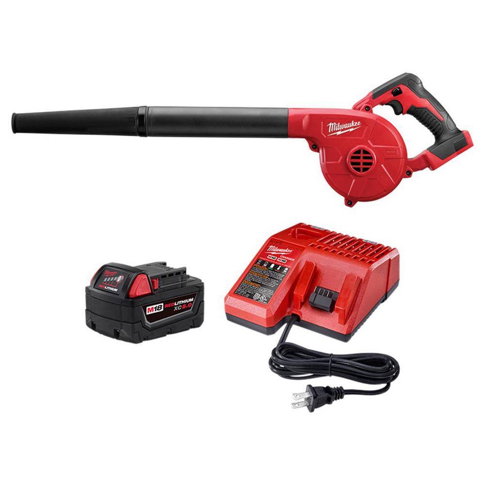 18V Lithium-Ion Cordless Compact Blower with (1) 5.0Ah Battery and Charger