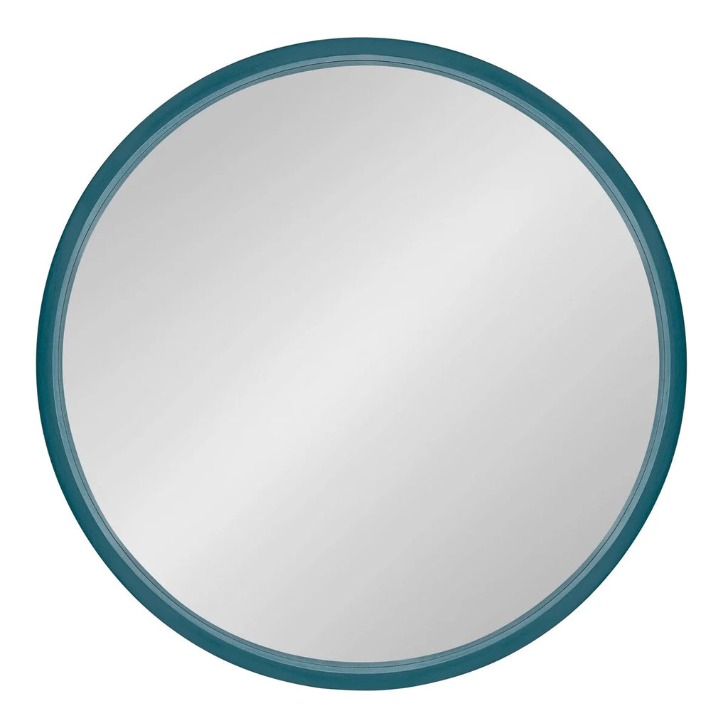 Round Wood Accent Wall Mirror, Modern Decorative Wooden Frame Mirror for Living Room, Bedroom and Entryway