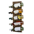 5 Bottle Wood Wall Mounted Wine Rack, Walnut Finish Bottle Holder for Kitchen, Dining Room and Home Bar