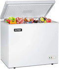 Commercial Top Chest Freezer 7 Cu. Ft - Deep Ice Cream Freezer with Wire Storage Basket, Solid Door, for Groceries, Kitchen, Restaurant White