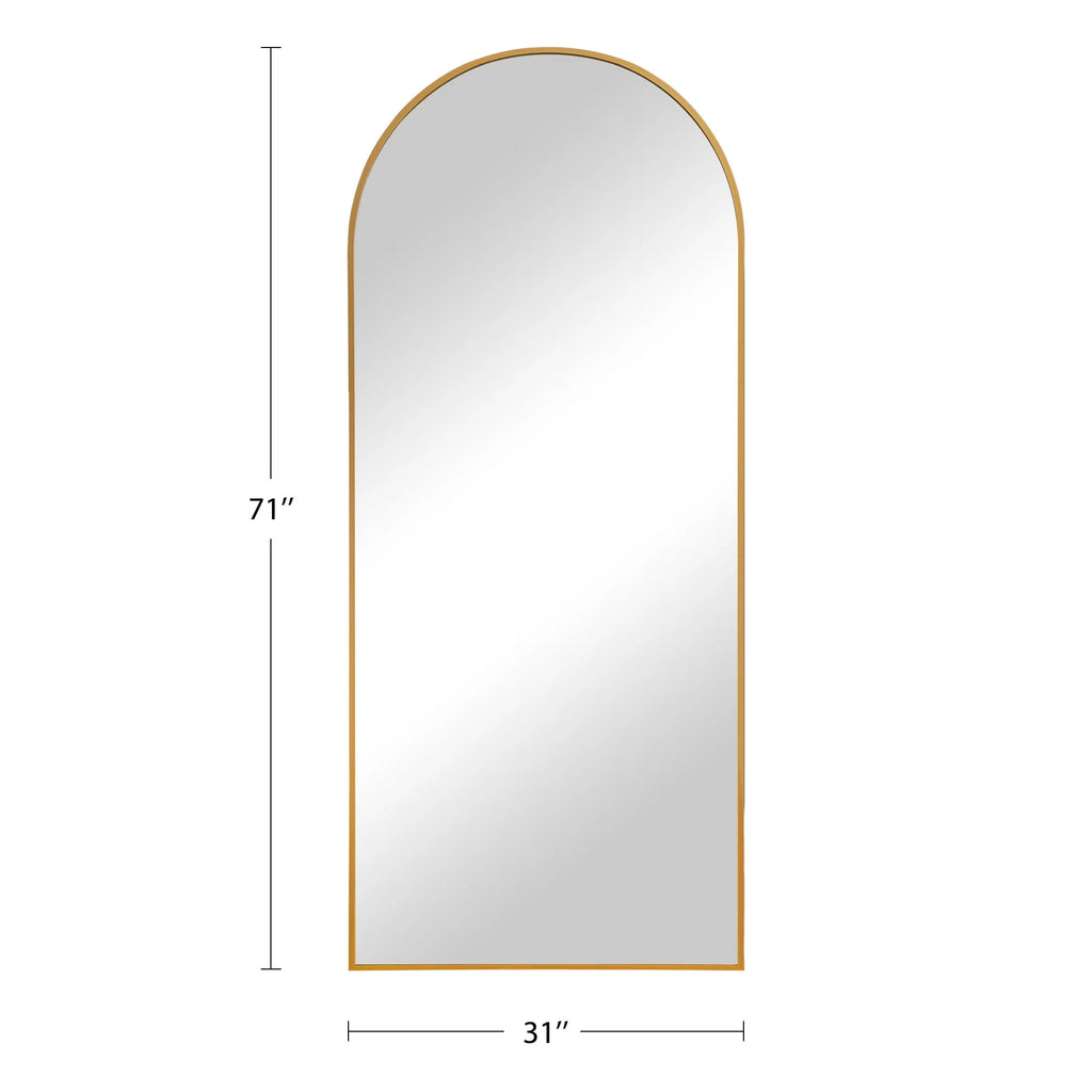 Arched Full Length Floor Mirror, Large Full Body Standing and Wall Mounted Mirror for Bedroom, Living Room and Home Decor