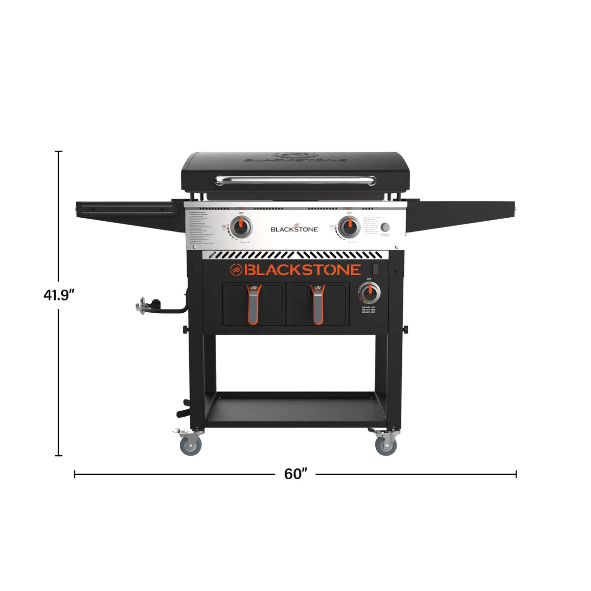 28" 2-Burner Propane Griddle with Air Fryer – 524 sq in Cooktop, Hood & Warming Drawer
