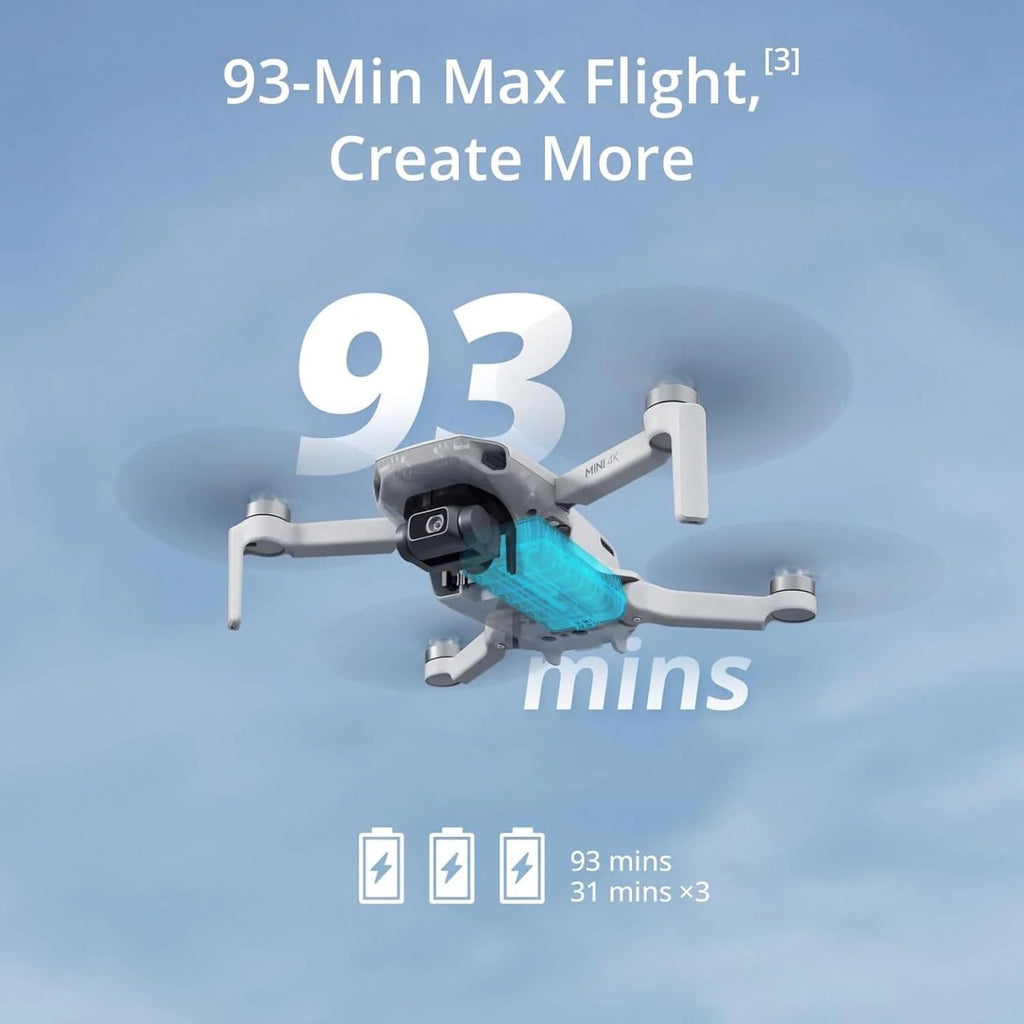 4K UHD Camera Drone Under 249g with 3-Axis Gimbal, 10 km Video Transmission, Auto Return and 31-Min. Flight Time