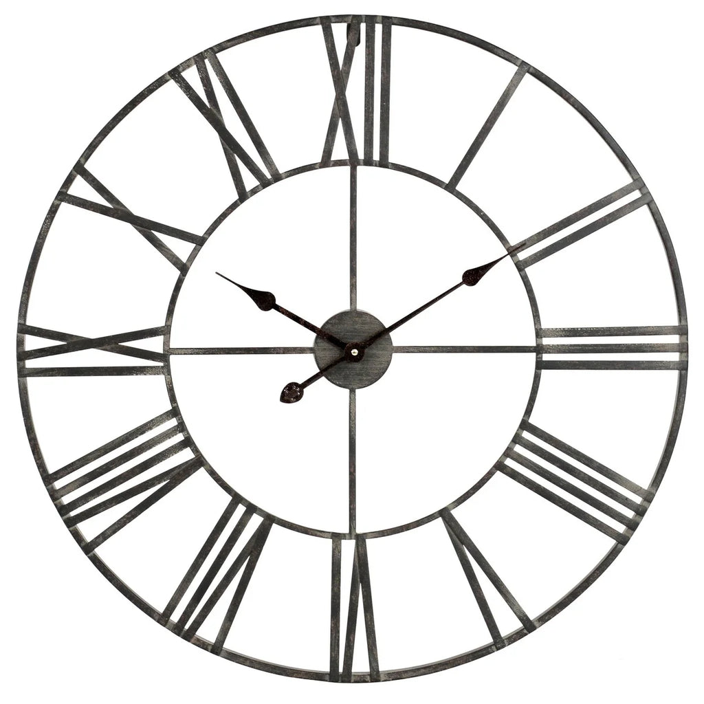 Modern Round Metal Wall Clock, Decorative Circular Hanging Clock for Living Room, Bedroom and Office