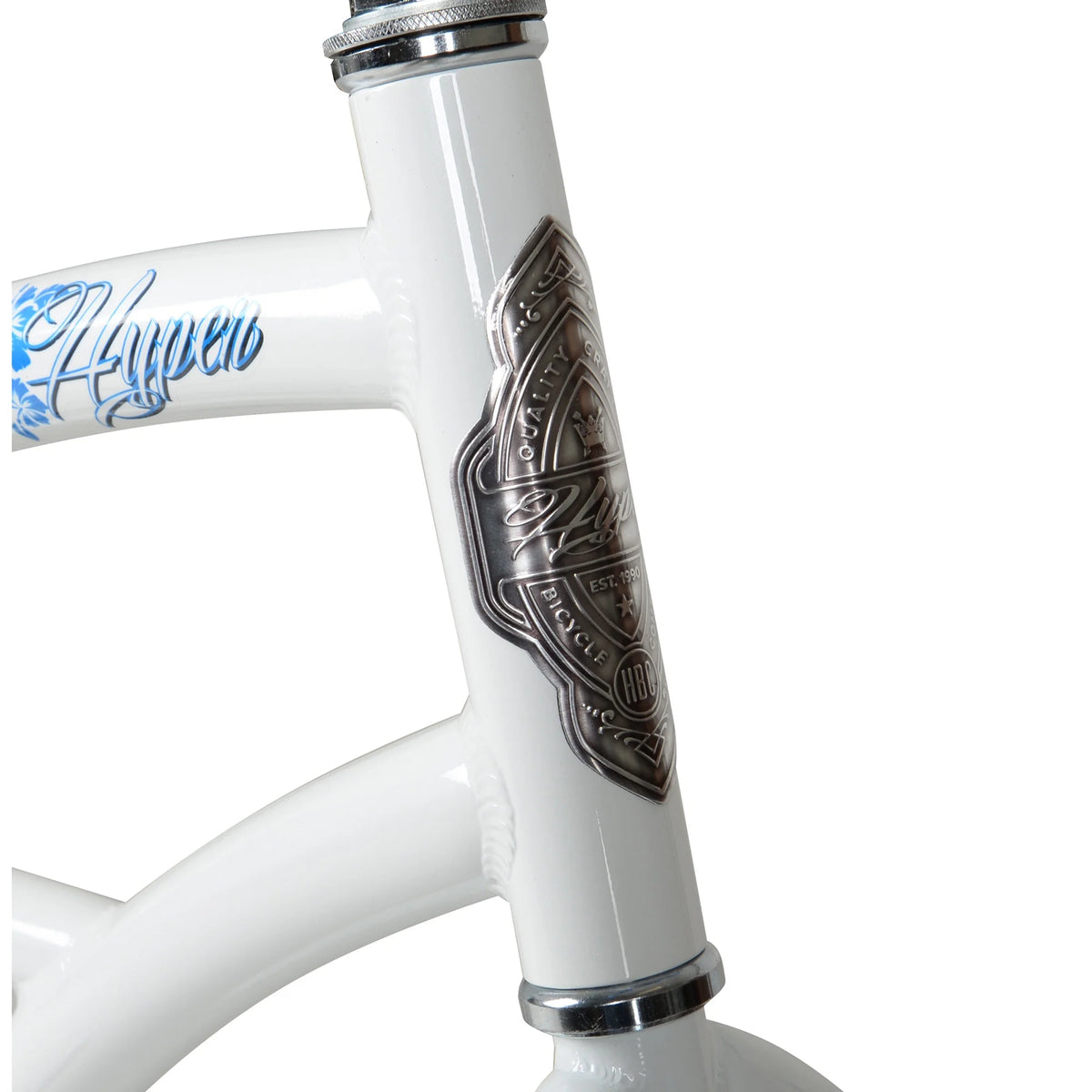 Women's 26-Inch Beach Cruiser Bike, White with Blue Rim