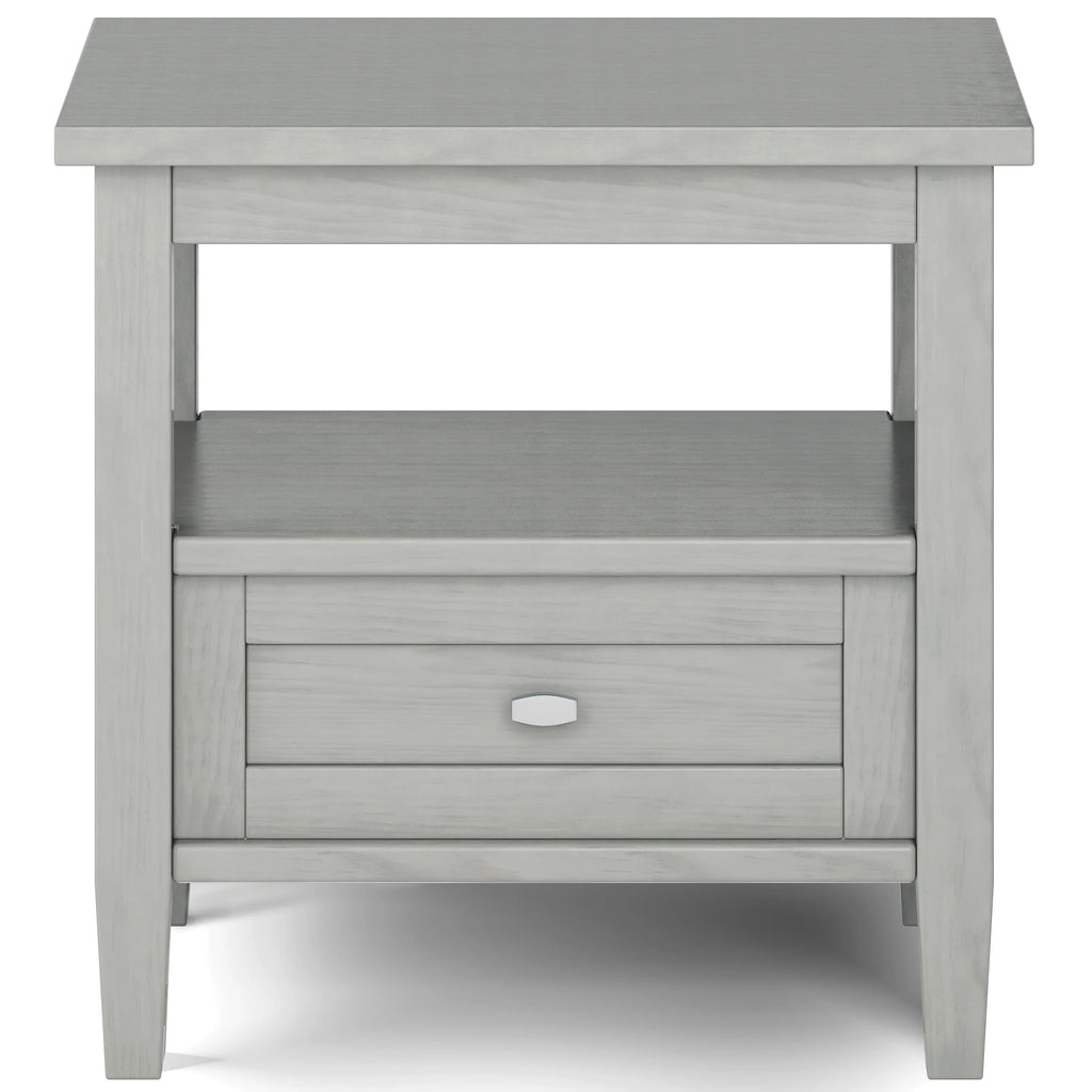 20 Inch Wide Solid Wood Rectangle End Table, Transitional Side Table