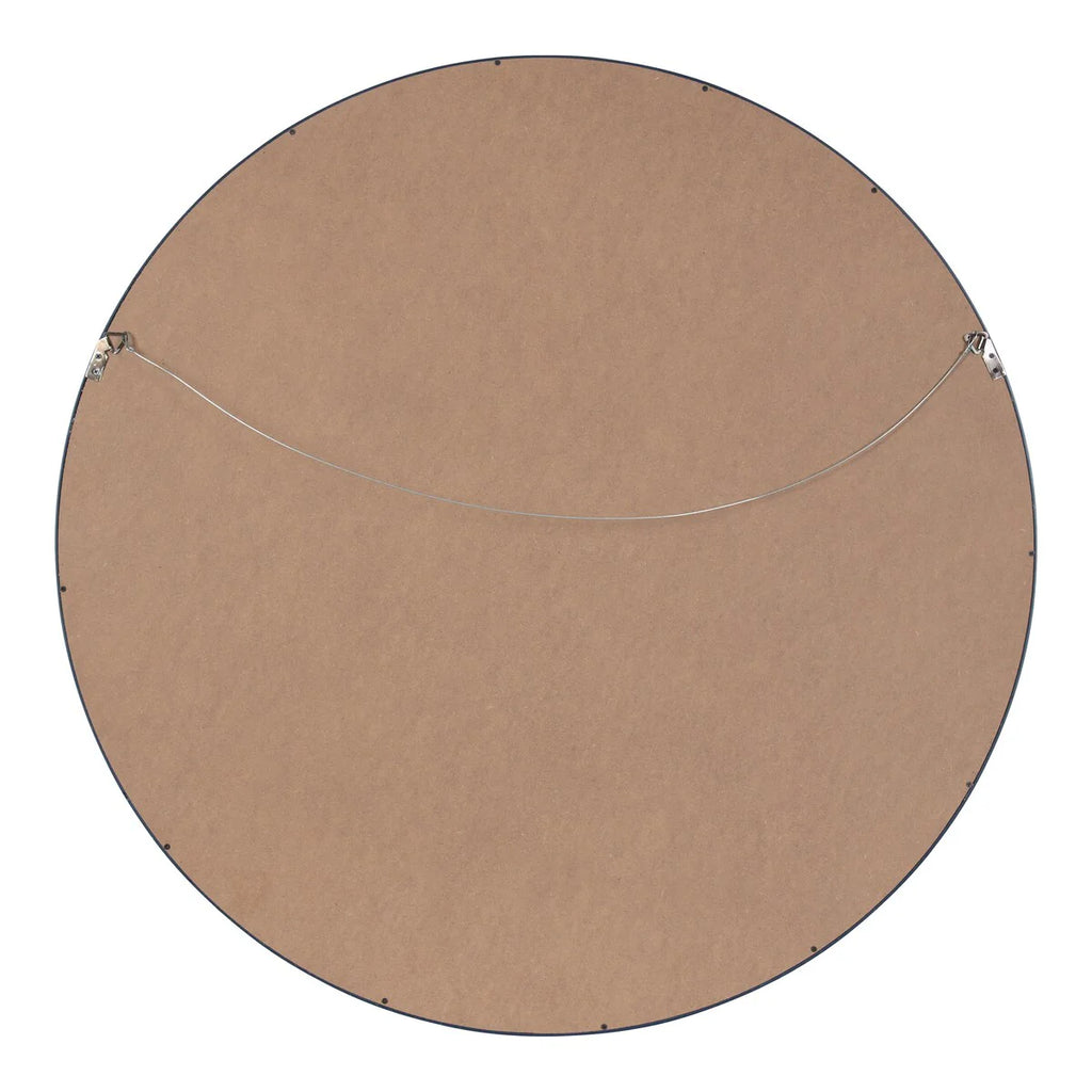 Round Wood Accent Wall Mirror, Modern Decorative Wooden Frame Mirror for Living Room, Bedroom and Entryway