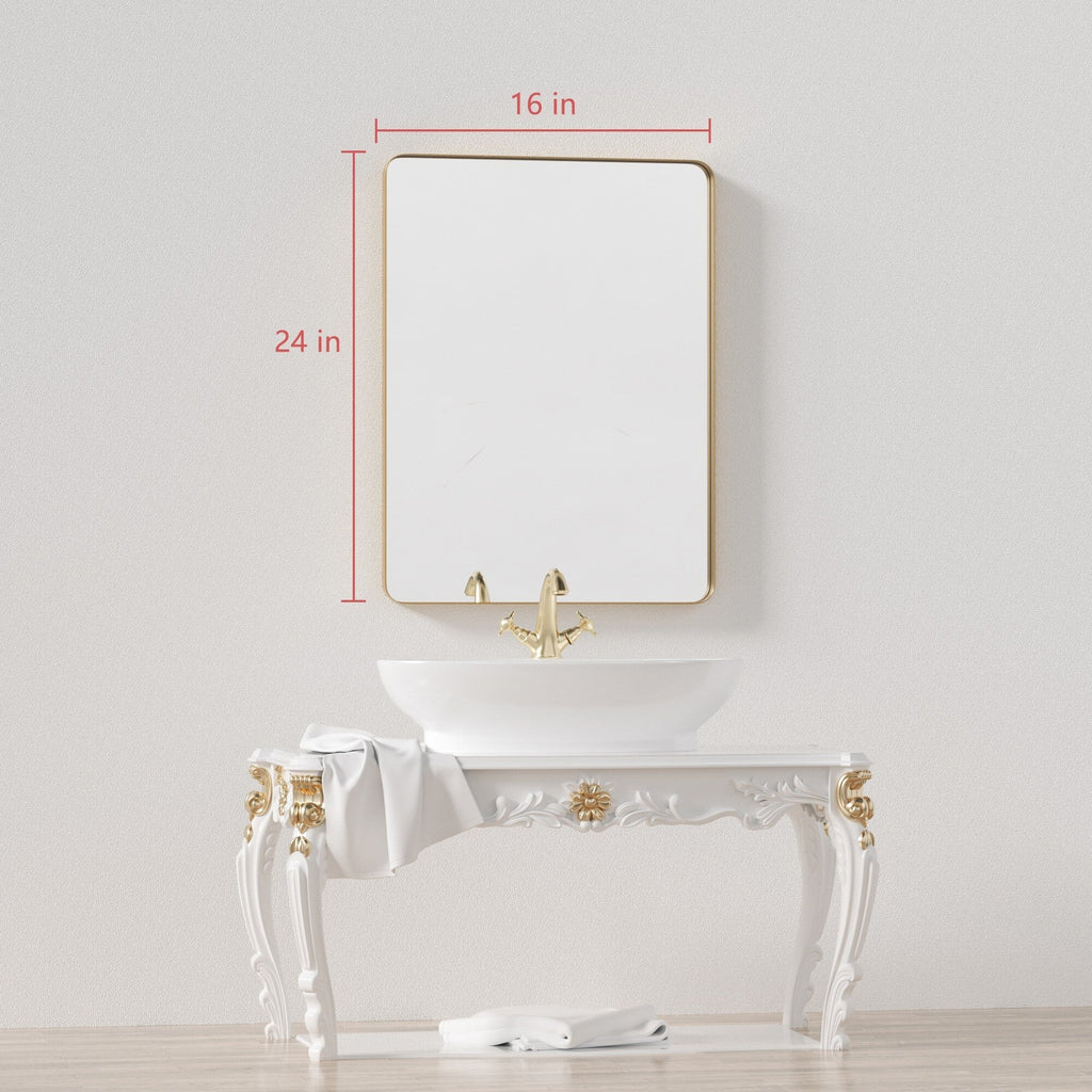 Wall Mirror Vanity Mirror, Bathroom Mirror with Rounded Corners, 1 Piece