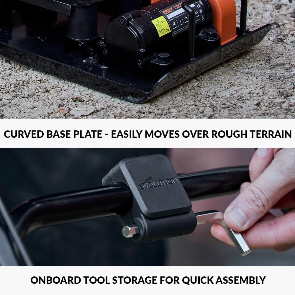 Electric Plate Compactor, Vibratory Soil Compactor for Pavement, Artificial Turf, Patio, Blockwork, Sand and Soil Ground Preparation