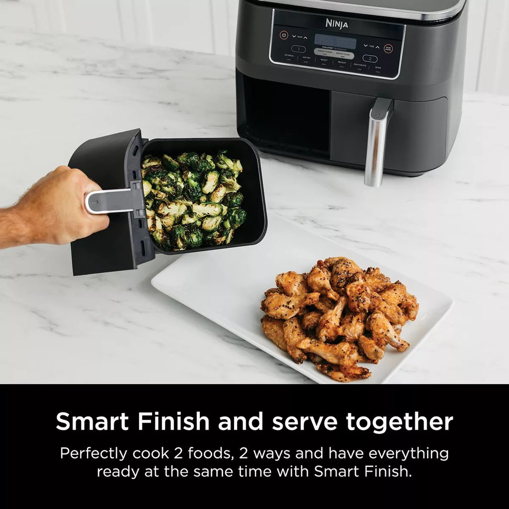 8-Qt 2-Basket Air Fryer – 6-in-1 with DualZone Technology and Smart Finish