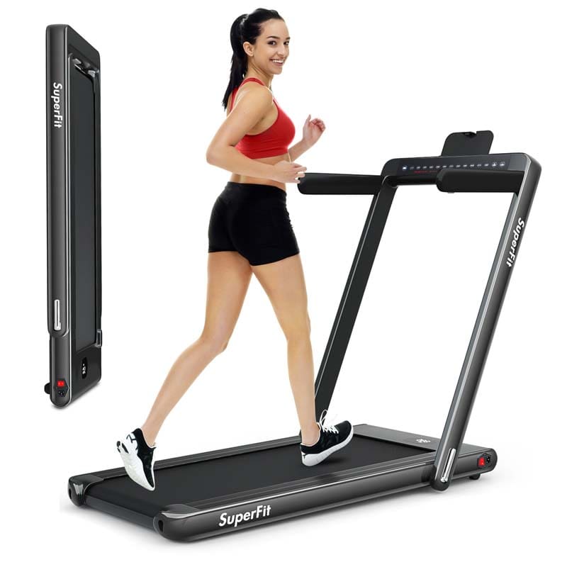 2-in-1 Folding Electric Treadmill, 2.25 HP, Under-Desk, with Dual Display and Smart App Control