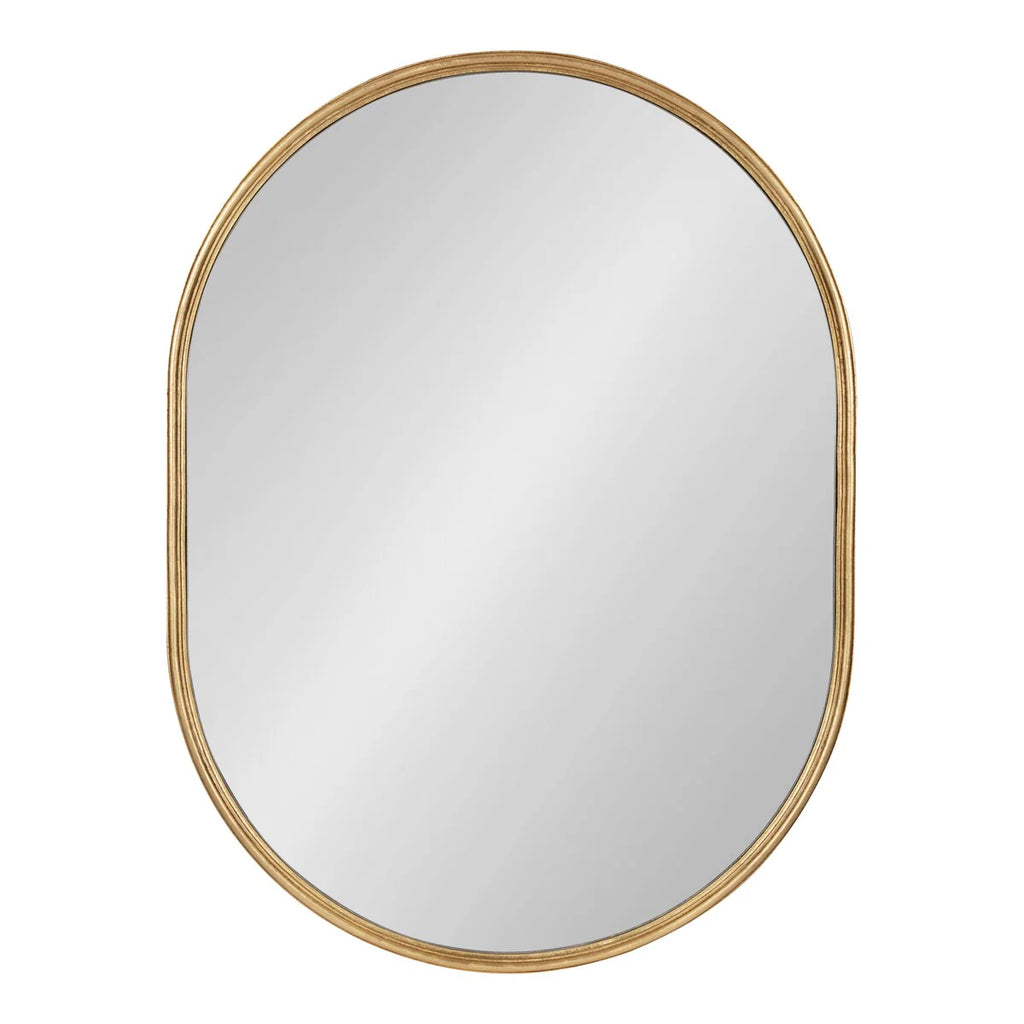 Modern Capsule Framed Wall Mirror, Decorative Oval Accent Mirror for Living Room, Bedroom and Entryway
