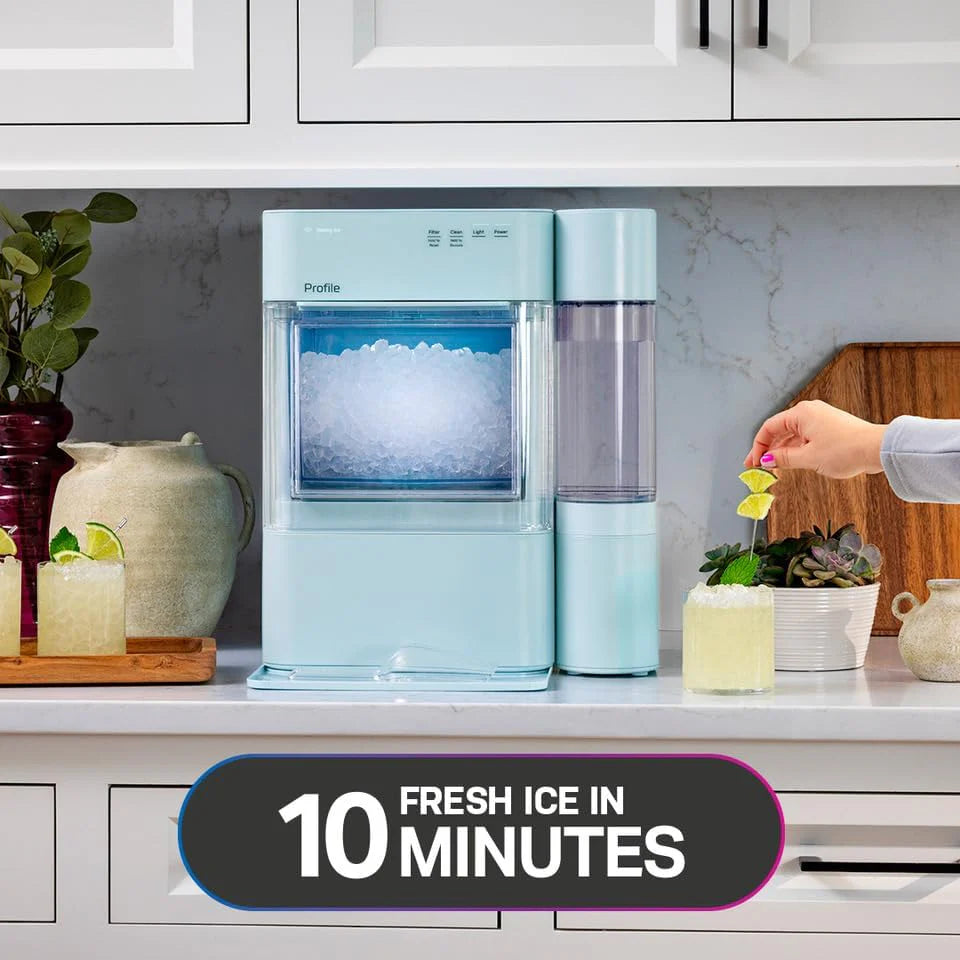 Countertop Nugget Ice Maker with 1-Gallon Water Tank, Makes 38 lbs of Pellet Ice in 24 Hours, WiFi Smart Connectivity, Includes Ice Scoop, Stainless Steel
