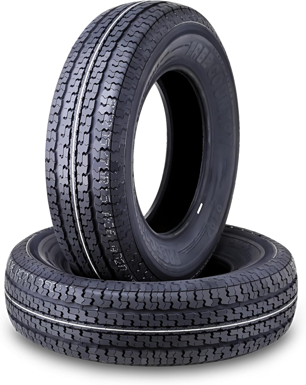 Set of 4 ST205/75R15 10-Ply Load Range E Steel-Belted Radial Trailer Tires with Scuff Guard