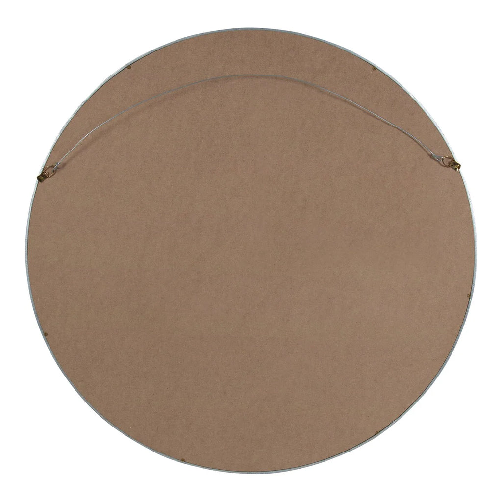 Round Wood Accent Wall Mirror, Modern Decorative Wooden Frame Mirror for Living Room, Bedroom and Entryway