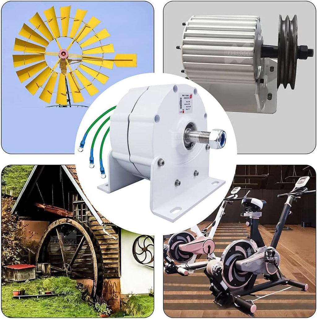 12,000W Low-RPM Permanent Magnet Generator, 12V/24V/48V/120V/220V Gearless Generator Motor for Wind Turbine, Water Turbine and DIY Power Generation