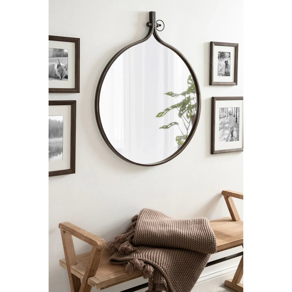 Modern Round Wall Mirror, Decorative Circular Accent Mirror for Living Room, Bedroom and Entryway