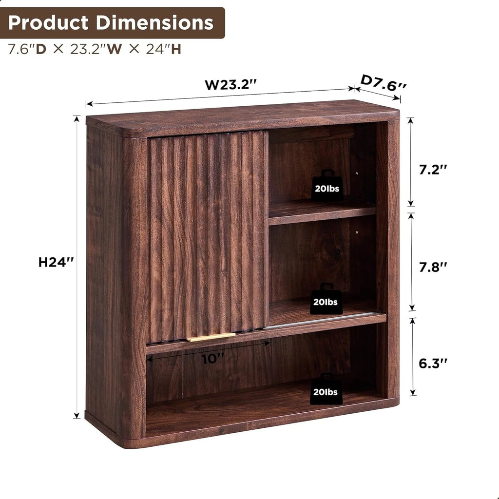 Modern Bathroom Wall Cabinet, Wall Mounted Medicine Storage Organizer with Shelves for Home Organization