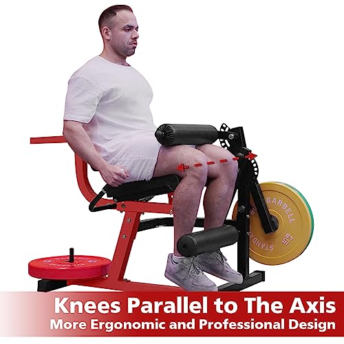 Leg Extension and Leg Curl Machine, Adjustable Lower Body Exercise Bench, Strength Training Equipment for Home Gym and Fitness Workouts