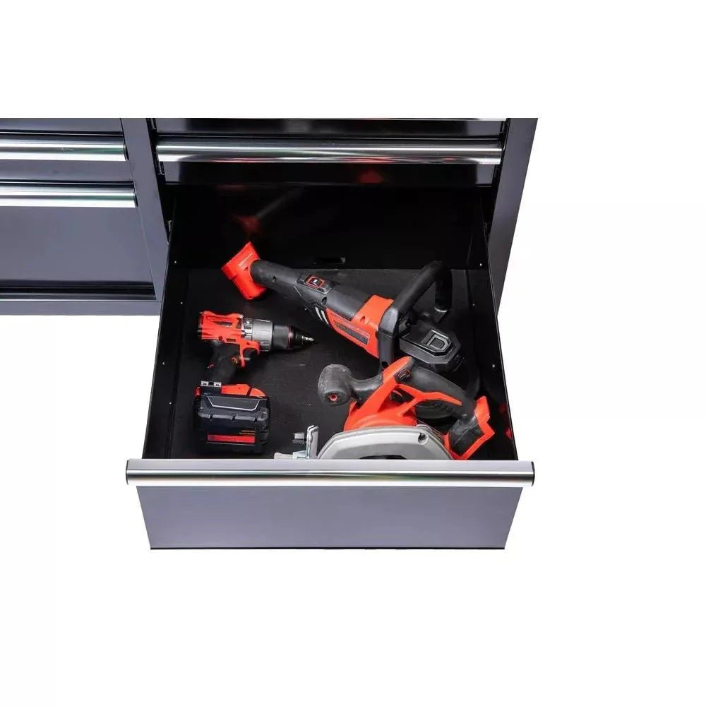 46-Inch W x 24-Inch D 9-Drawer Deep Tool Chest Mobile Workbench, Gloss Black