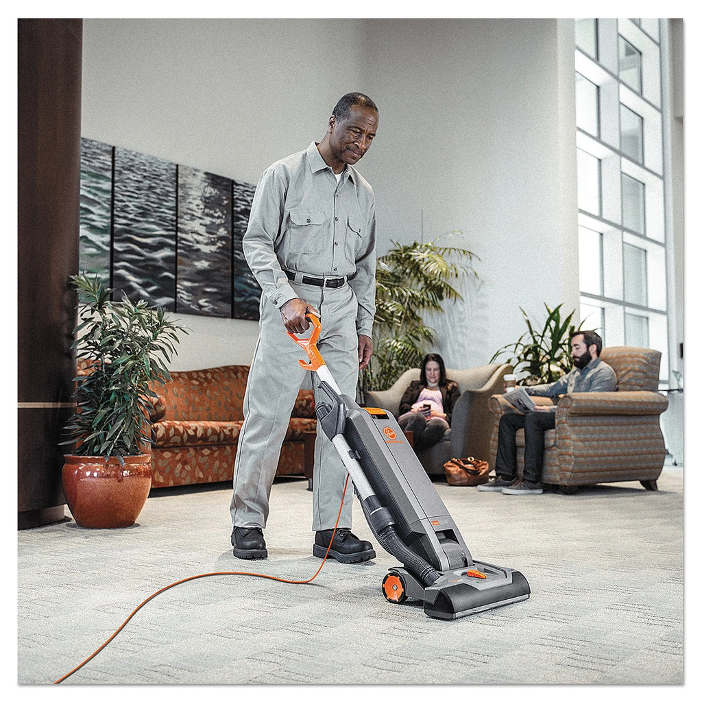 15-Inch Commercial Upright Vacuum Cleaner with Intellibelt, for Carpet and Hard Floors, Gray