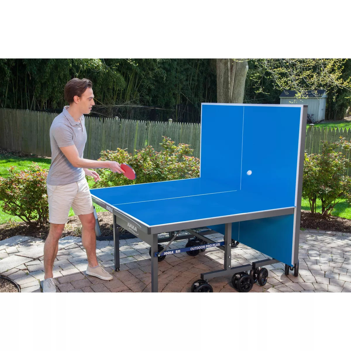 Foldable Outdoor Table Tennis Table with Weatherproof Net and Aluminum Surface