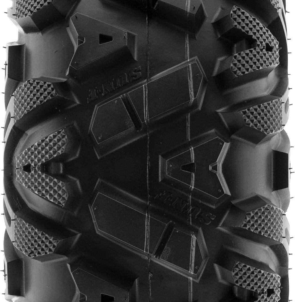 ATV UTV All-Terrain Tires Set of 4, 25X8-12 Front & 25X10-12 Rear Off-Road Replacement Tires