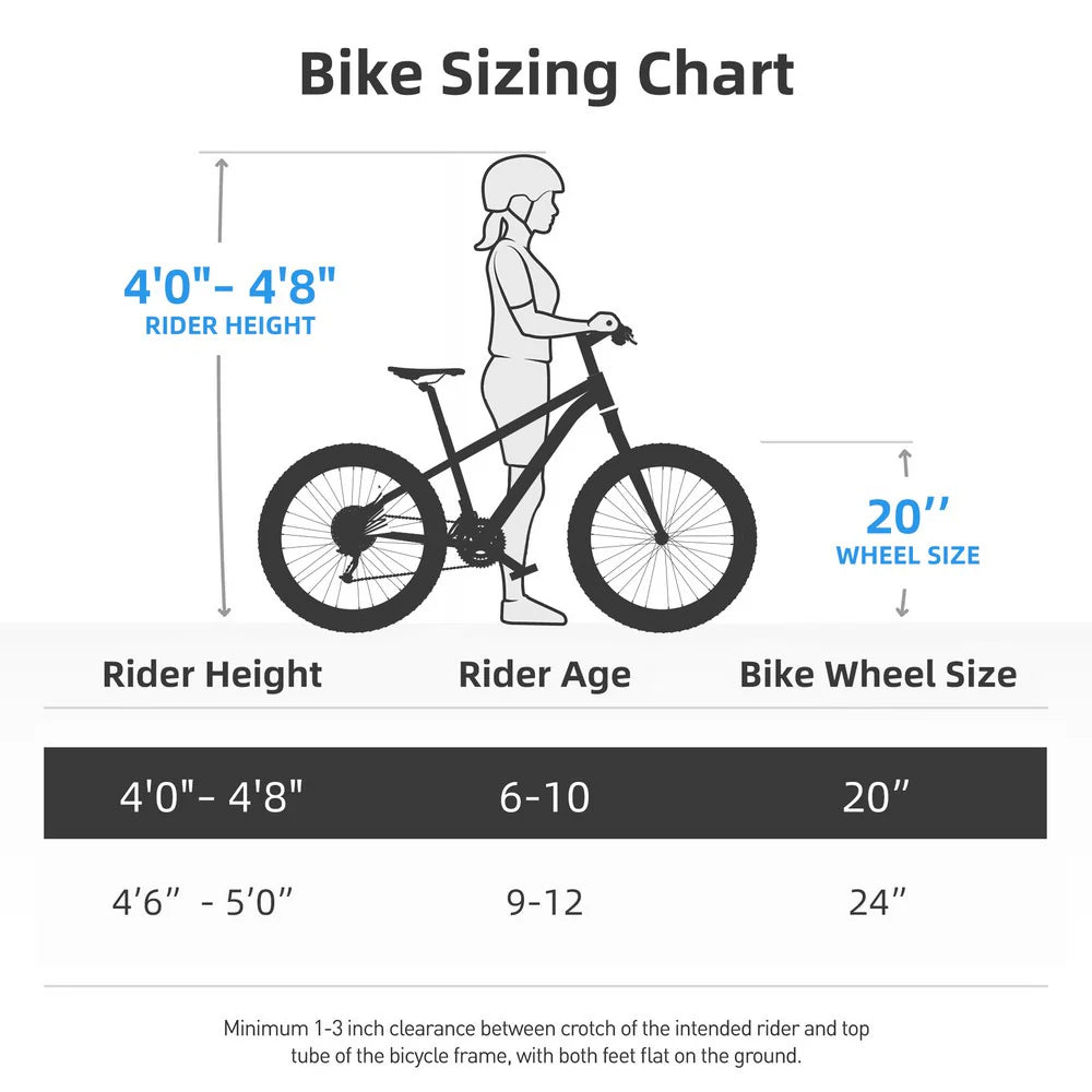 20-Inch/24-Inch Kids Mountain Bike, Single-Speed Bicycle