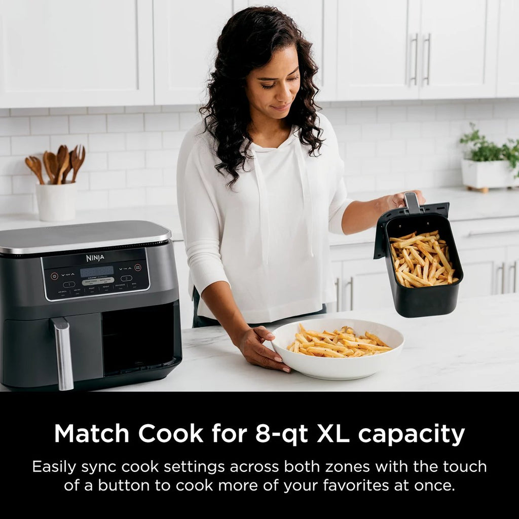 8-Qt 2-Basket Air Fryer – 6-in-1 with DualZone Technology and Smart Finish