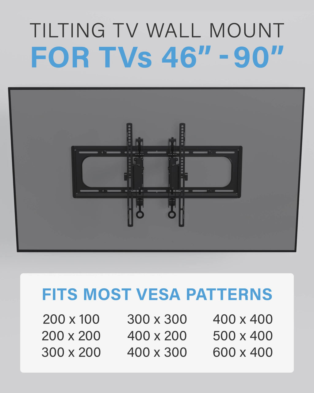 Tilting TV Wall Mount for Large TVs Up to 90 Inches, Heavy Duty Adjustable Flat Screen Television Bracket