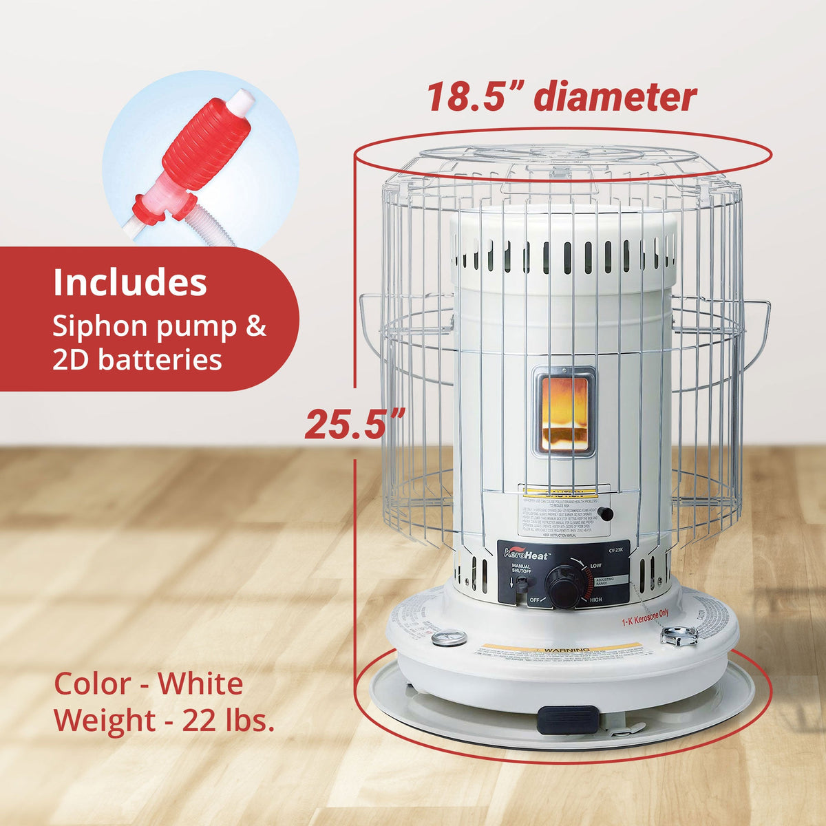 23,500 BTU Indoor Outdoor Convection Kerosene Heater, 2 Pack