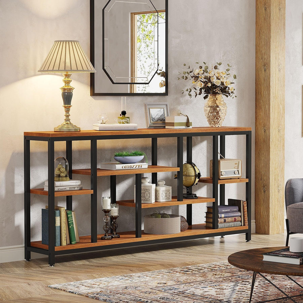 70.9 Inch Console Sofa Table with Storage, 3-Tier Entryway Table for Hallway